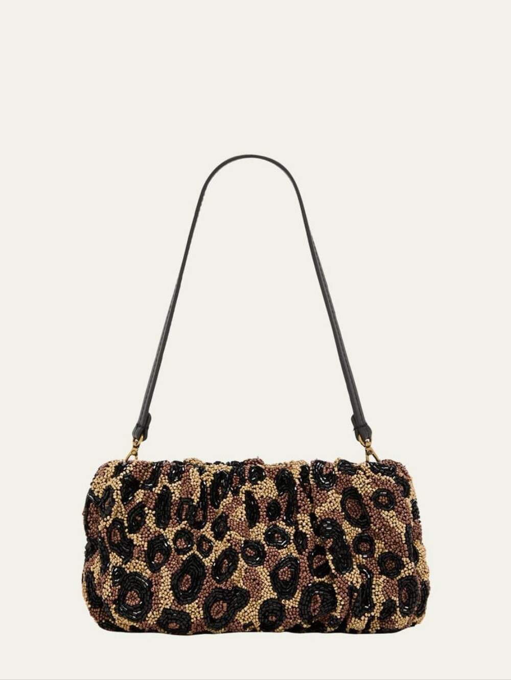 NWT Staud Beaded bean bag in leopard print